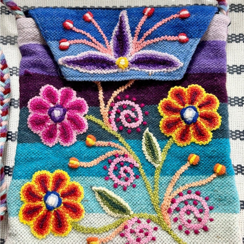 ALPACA 100% WOOL HANDMADE CROSSBODY - Picture 3 of 12